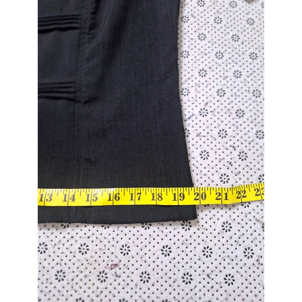 NWT Spago Womens Black Shawl Collar Button Front Pleated Tailored Vest Size 12 - Picture 6 of 7